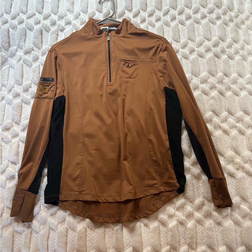 Women's Copper and Black Quarter-Zip top